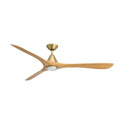 Modern Forms FR-D2504-72L Carve 72" Outdoor Ceiling Fan with LED Light Kit -Soft Brass with Honey Oak Blades