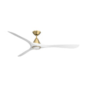 Modern Forms FR-D2504-72L Carve 72" Outdoor Ceiling Fan with LED Light Kit - Soft Brass with Matte White Blades