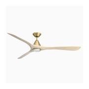 Modern Forms FR-D2504-72L Carve 72" Outdoor Ceiling Fan with LED Light Kit - Soft Brass with White Oak Blades