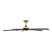 Modern Forms FR-D2602-62L Crown 62" Ceiling Fan with LED Light Kit - Soft Brass with Matte Black Blades