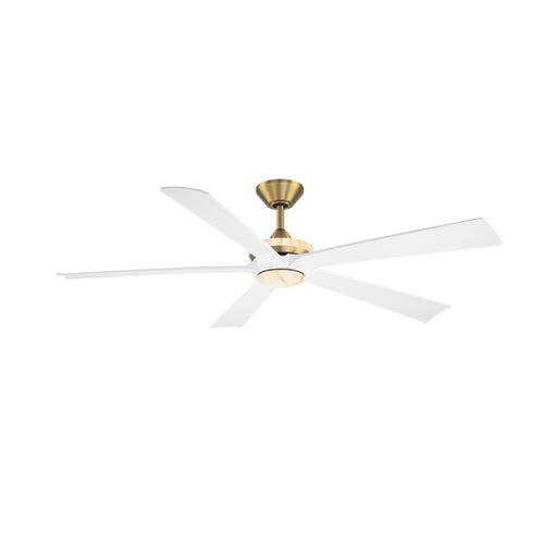 Modern Forms FR-D2602-62L Crown 62" Ceiling Fan with LED Light Kit - Soft Brass with Matte White Blades