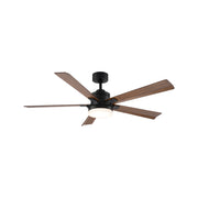 Modern Forms FR-D2603-56 Radiant 56" Ceiling Fan with LED Light Kit - Matte Black with Distressed Koa Blades/Alabaster