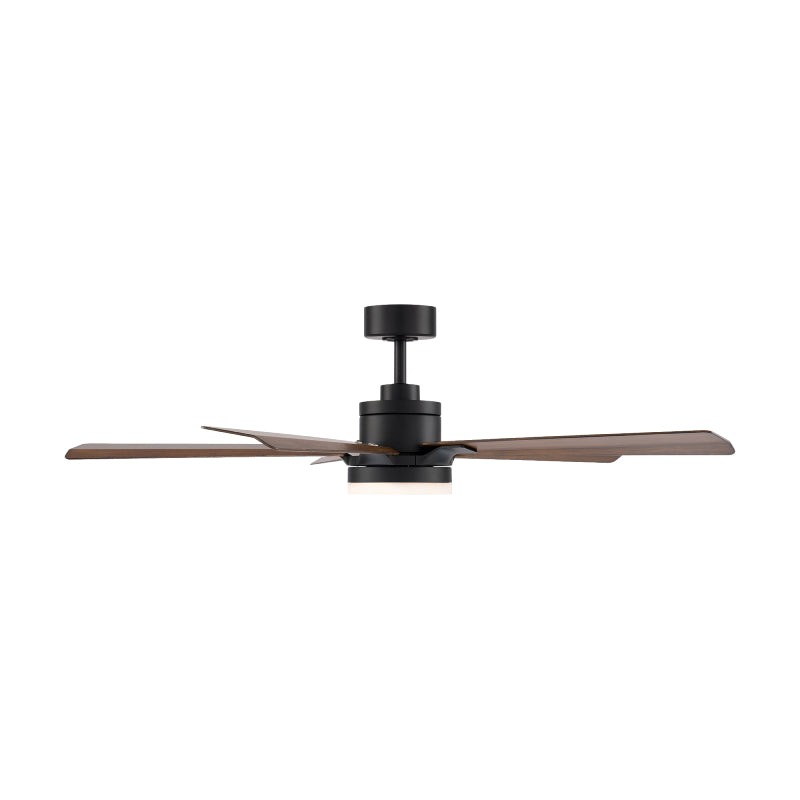 Modern Forms FR-D2603-56 Radiant 56" Ceiling Fan with LED Light Kit - Matte Black with Distressed Koa Blades/Alabaster