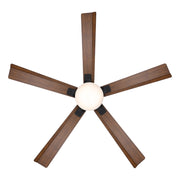 Modern Forms FR-D2603-56 Radiant 56" Ceiling Fan with LED Light Kit - Matte Black with Distressed Koa Blades/Alabaster