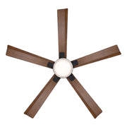 Modern Forms FR-D2603-56 Radiant 56" Ceiling Fan with LED Light Kit - Matte Black with Distressed Koa Blades/K5 Crystal