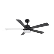 Modern Forms FR-D2603-56 Radiant 56" Ceiling Fan with LED Light Kit - Matte Black with Matte Black Blades/K5 Crystal