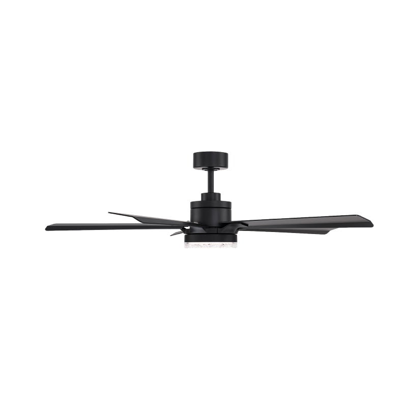 Modern Forms FR-D2603-56 Radiant 56" Ceiling Fan with LED Light Kit - Matte Black with Matte Black Blades/K5 Crystal