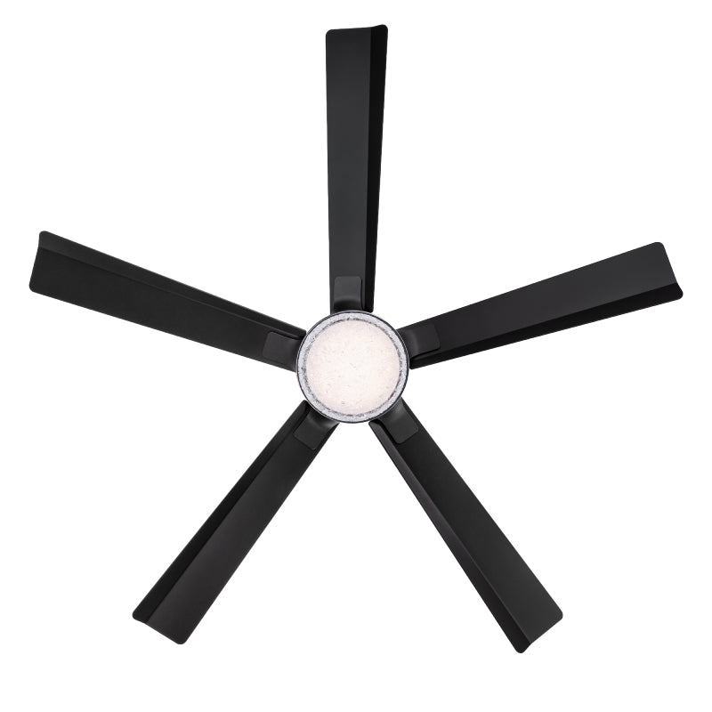 Modern Forms FR-D2603-56 Radiant 56" Ceiling Fan with LED Light Kit - Matte Black with Matte Black Blades/K5 Crystal