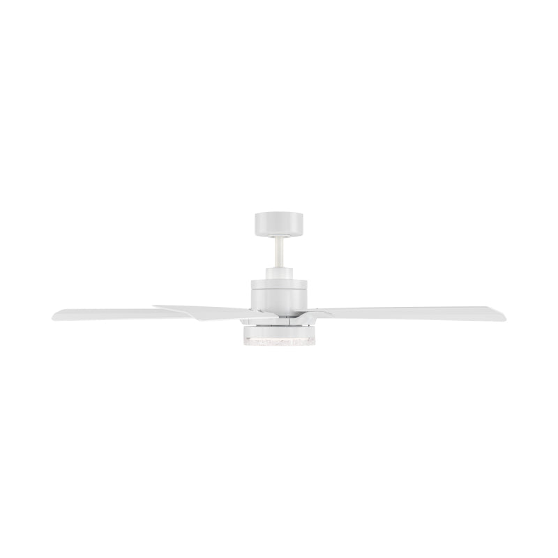 Modern Forms FR-D2603-56 Radiant 56" Ceiling Fan with LED Light Kit - Matte White with Matte White Blades/K5 Crystal