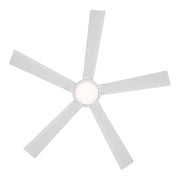 Modern Forms FR-D2603-56 Radiant 56" Ceiling Fan with LED Light Kit - Matte White with Matte White Blades/K5 Crystal