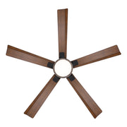 Modern Forms FR-D2603-56 Radiant 56" Ceiling Fan with LED Light Kit - Matte Black with Distressed Koa Blades/Acrylic