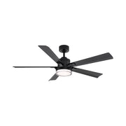 Modern Forms FR-D2603-56 Radiant 56" Ceiling Fan with LED Light Kit - Matte Black with Matte Black Blades/Acrylic