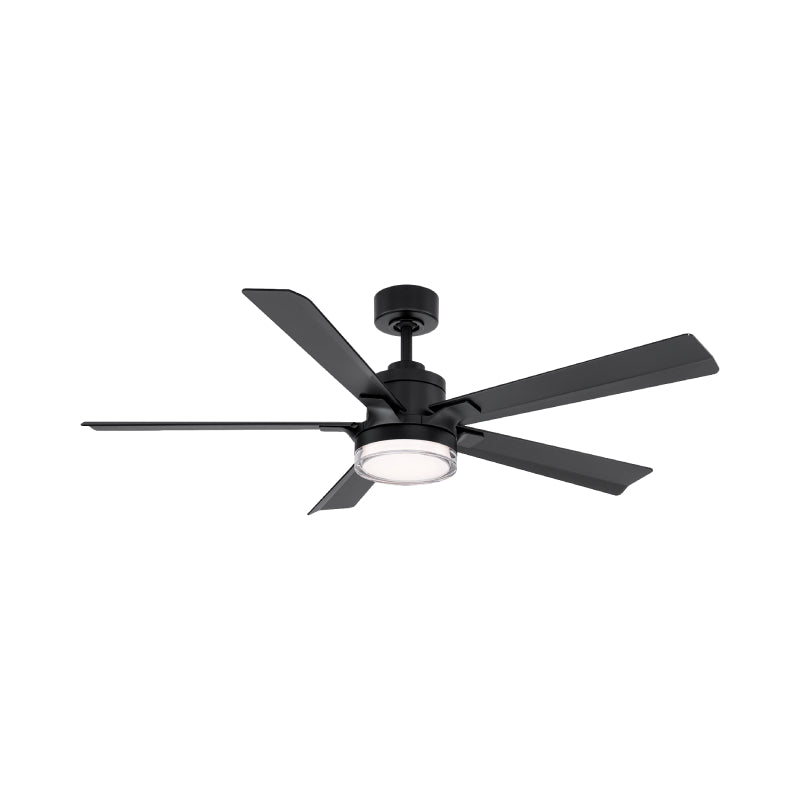 Modern Forms FR-D2603-56 Radiant 56" Ceiling Fan with LED Light Kit - Matte Black with Matte Black Blades/Acrylic