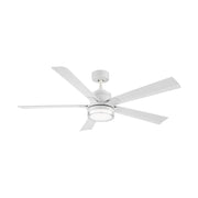 Modern Forms FR-D2603-56 Radiant 56" Ceiling Fan with LED Light Kit - Matte White with Matte White Blades/Acrylic