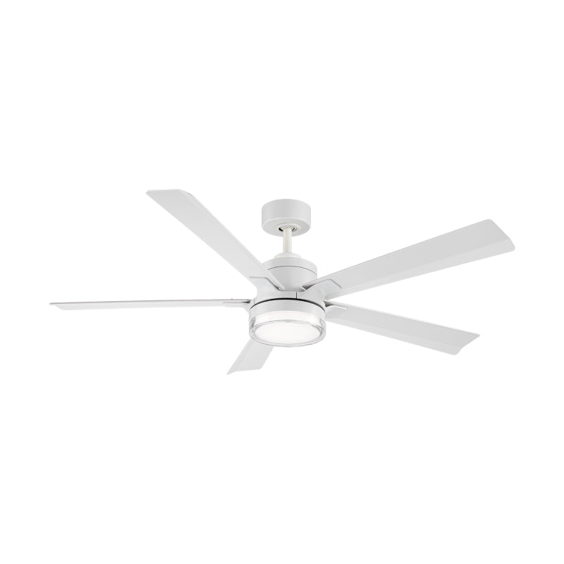 Modern Forms FR-D2603-56 Radiant 56" Ceiling Fan with LED Light Kit - Matte White with Matte White Blades/Acrylic