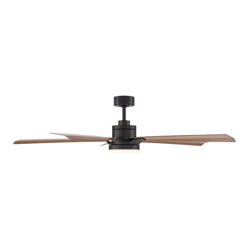Modern Forms FR-D2603-64 Radiant 64" Ceiling Fan with LED Light Kit - Matte Black with Distressed Koa Blades/Alabaster
