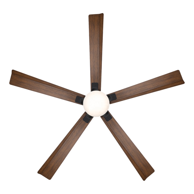 Modern Forms FR-D2603-64 Radiant 64" Ceiling Fan with LED Light Kit - Matte Black with Distressed Koa Blades/Alabaster