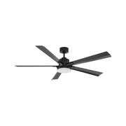Modern Forms FR-D2603-64 Radiant 64" Ceiling Fan with LED Light Kit - Matte Black with Matte Black Blades/Alabaster