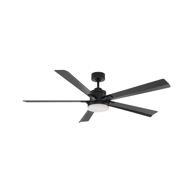 Modern Forms FR-D2603-64 Radiant 64" Ceiling Fan with LED Light Kit - Matte Black with Matte Black Blades/Alabaster