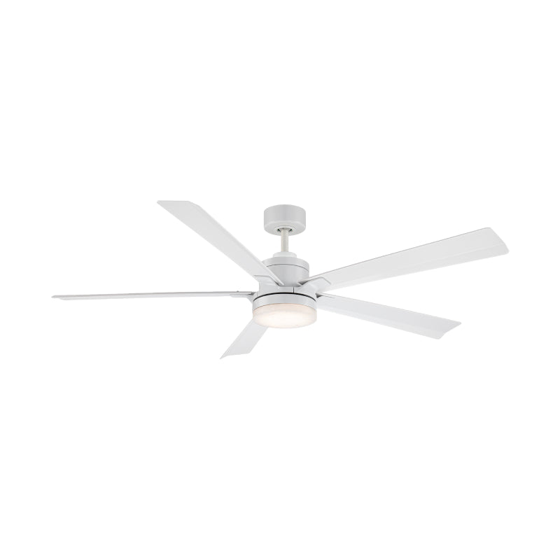 Modern Forms FR-D2603-64 Radiant 64" Ceiling Fan with LED Light Kit - Matte White with Matte White Blades/Alabaster