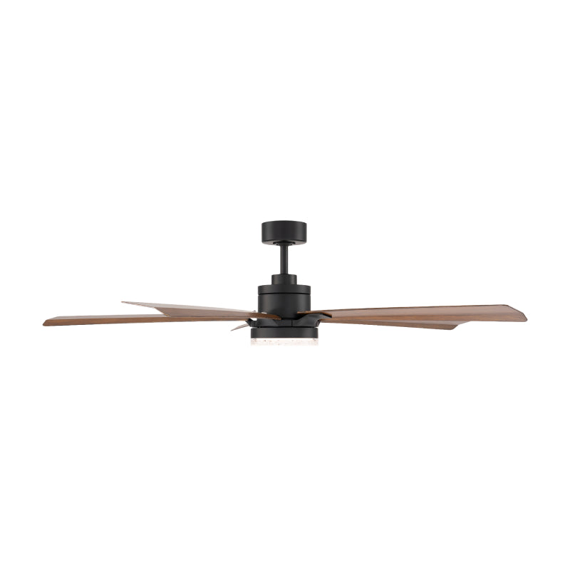 Modern Forms FR-D2603-64 Radiant 64" Ceiling Fan with LED Light Kit - Matte Black with Distressed Koa Blades/K5 Crystal