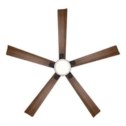 Modern Forms FR-D2603-64 Radiant 64" Ceiling Fan with LED Light Kit - Matte Black with Distressed Koa Blades/K5 Crystal