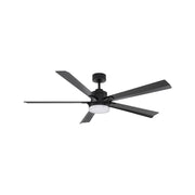 Modern Forms FR-D2603-64 Radiant 64" Ceiling Fan with LED Light Kit - Matte Black with Matte Black Blades/K5 Crystal