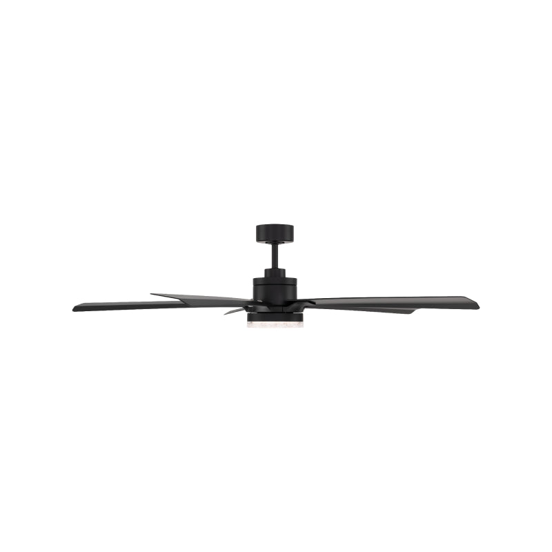 Modern Forms FR-D2603-64 Radiant 64" Ceiling Fan with LED Light Kit - Matte Black with Matte Black Blades/K5 Crystal
