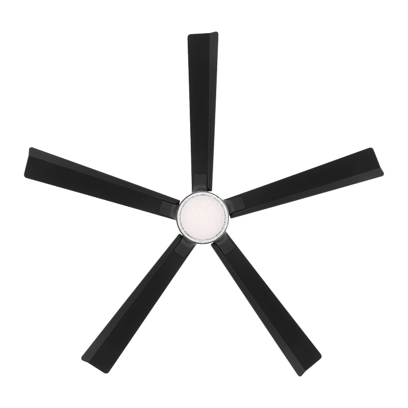 Modern Forms FR-D2603-64 Radiant 64" Ceiling Fan with LED Light Kit - Matte Black with Matte Black Blades/K5 Crystal