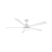 Modern Forms FR-D2603-64 Radiant 64" Ceiling Fan with LED Light Kit - Matte White with Matte White Blades/K5 Crystal