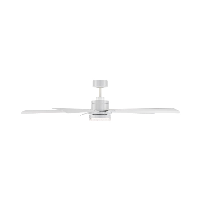 Modern Forms FR-D2603-64 Radiant 64" Ceiling Fan with LED Light Kit - Matte White with Matte White Blades/K5 Crystal