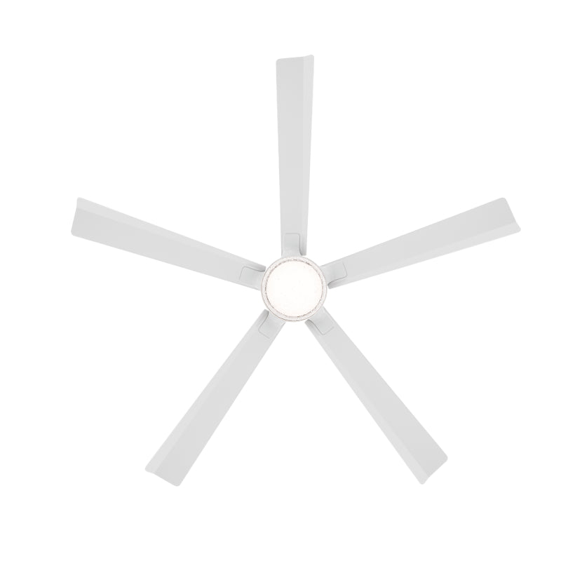 Modern Forms FR-D2603-64 Radiant 64" Ceiling Fan with LED Light Kit - Matte White with Matte White Blades/K5 Crystal