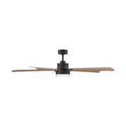 Modern Forms FR-D2603-64 Radiant 64" Ceiling Fan with LED Light Kit - Matte Black with Distressed Koa Blades/Acrylic
