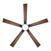 Modern Forms FR-D2603-64 Radiant 64" Ceiling Fan with LED Light Kit - Matte Black with Distressed Koa Blades/Acrylic