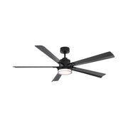 Modern Forms FR-D2603-64 Radiant 64" Ceiling Fan with LED Light Kit - Matte Black with Matte Black Blades/Acrylic