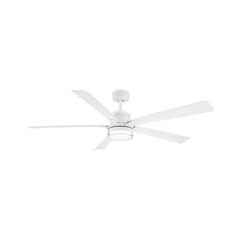 Modern Forms FR-D2603-64 Radiant 64" Ceiling Fan with LED Light Kit - Matte White with Matte White Blades/Acrylic