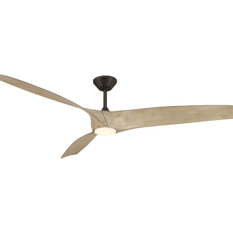 Modern Forms FR-W2006-72L Zephyr 72" Outdoor Ceiling Fan with LED Light Kit - Bronze with White Oak Blades