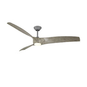 Modern Forms FR-W2006-72L Zephyr 72" Outdoor Ceiling Fan with LED Light Kit - Graphite with Weathered Wood Blades