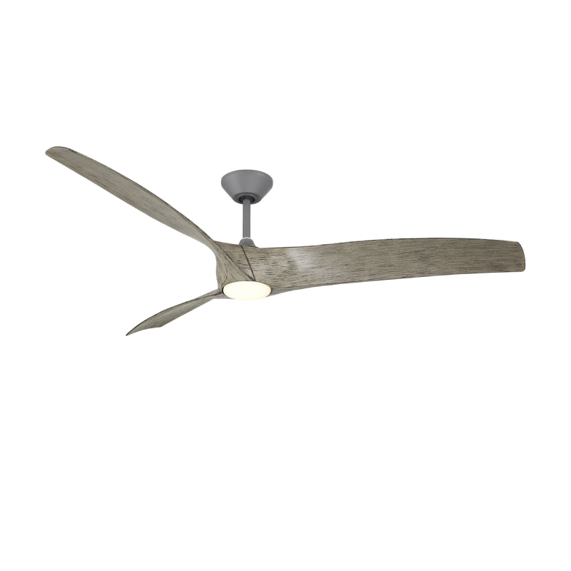 Modern Forms FR-W2006-72L Zephyr 72" Outdoor Ceiling Fan with LED Light Kit - Graphite with Weathered Wood Blades