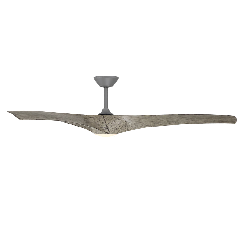 Modern Forms FR-W2006-72L Zephyr 72" Outdoor Ceiling Fan with LED Light Kit - Graphite with Weathered Wood Blades