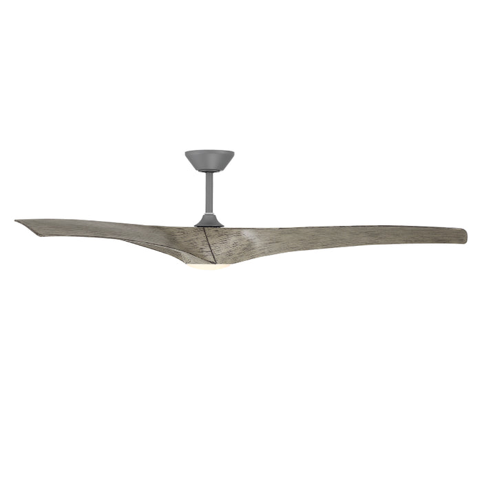 Modern Forms FR-W2006-72L Zephyr 72" Outdoor Ceiling Fan with LED Light Kit - Graphite with Weathered Wood Blades