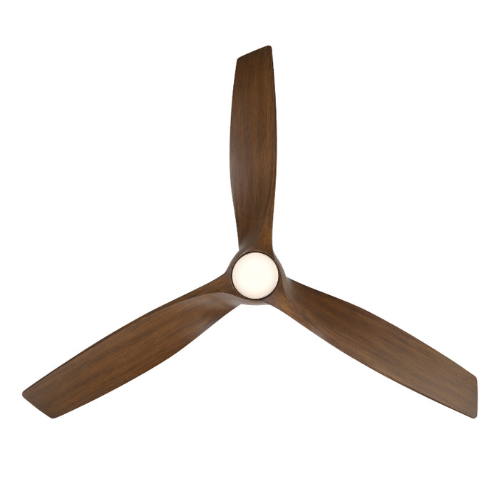 Modern Forms FR-W2006-72L Zephyr 72" Outdoor Ceiling Fan with LED Light Kit - Matte Black with Distressed Koa Blades