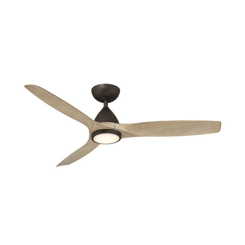 Modern Forms FR-W2202-54L Skylark 54" Outdoor Ceiling Fan with LED Light Kit, 4CCT Selectable - Bronze with White Oak Blades