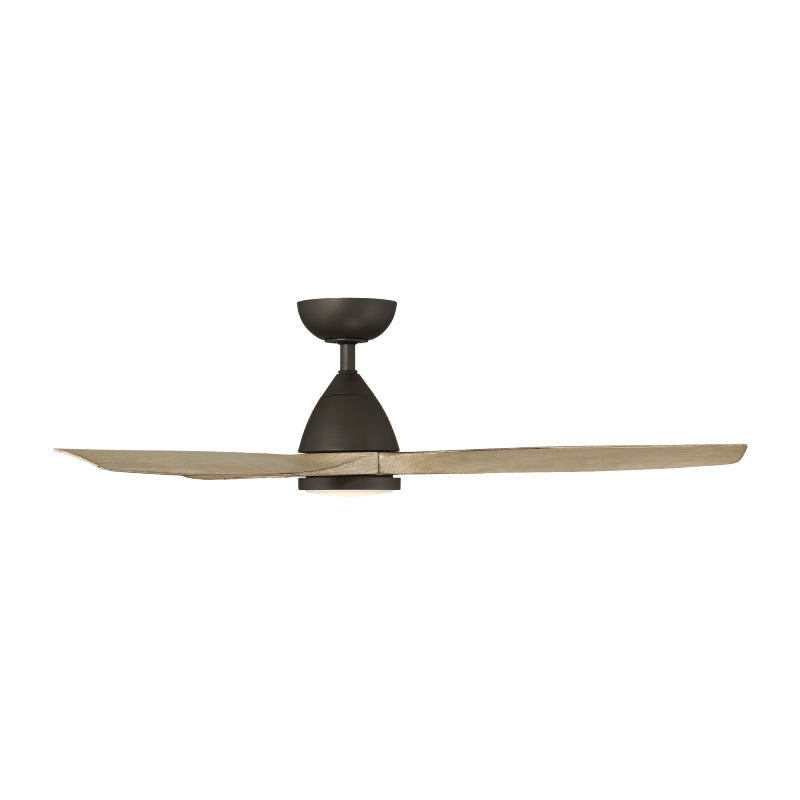 Modern Forms FR-W2202-54L Skylark 54" Outdoor Ceiling Fan with LED Light Kit, 4CCT Selectable - Bronze with White Oak Blades