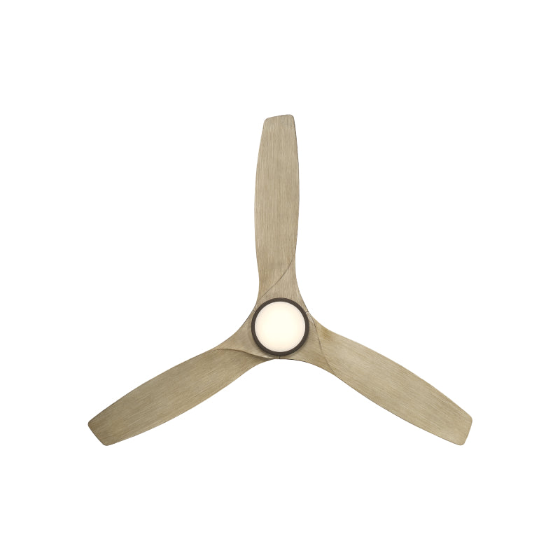 Modern Forms FR-W2202-54L Skylark 54" Outdoor Ceiling Fan with LED Light Kit, 4CCT Selectable - Bronze with White Oak Blades