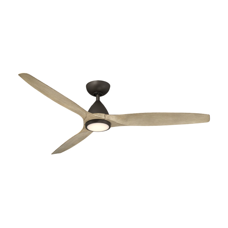 Modern Forms FR-W2202-62L Skylark 62" Outdoor Ceiling Fan with LED Light Kit, 4CCT Selectable - Bronze with White Oak Blades