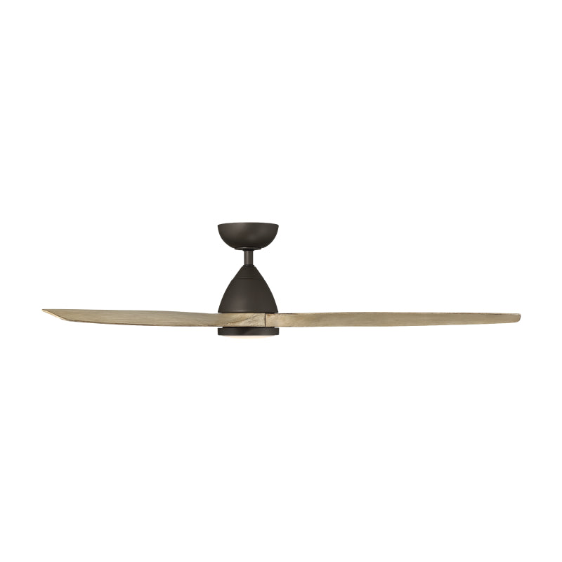 Modern Forms FR-W2202-62L Skylark 62" Outdoor Ceiling Fan with LED Light Kit, 4CCT Selectable - Bronze with White Oak Blades
