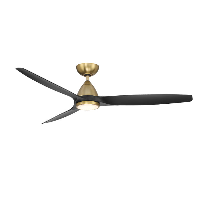 Modern Forms FR-W2202-62L Skylark 62" Outdoor Ceiling Fan with LED Light Kit, 4CCT Selectable-Soft Brass/Matte Black