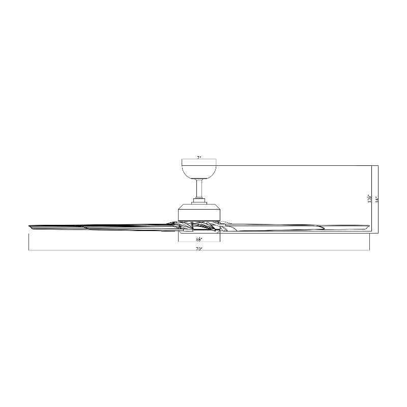 Modern Forms FR-W2301-70L Roboto XL 70" Outdoor Ceiling Fan with LED Light Kit