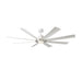 Modern Forms FR-W2303-72L Aura 72" Outdoor Ceiling Fan with LED Light Kit, 4CCT Selectable-Brushed Nickel/Matte White